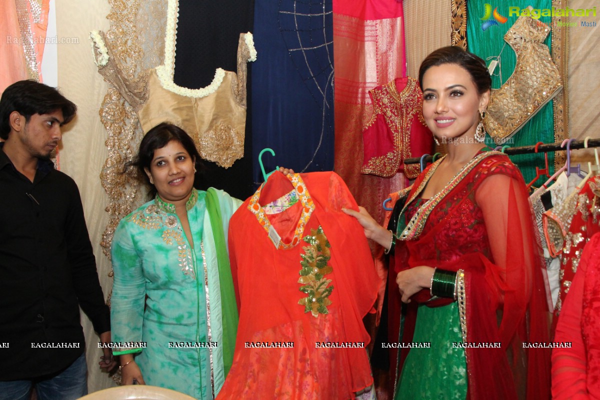Sana Khan launches Page 3 Fashion Exhibition by Kavita Jain at Arya Vysya Abhyudaya Sangam, Hyderabad