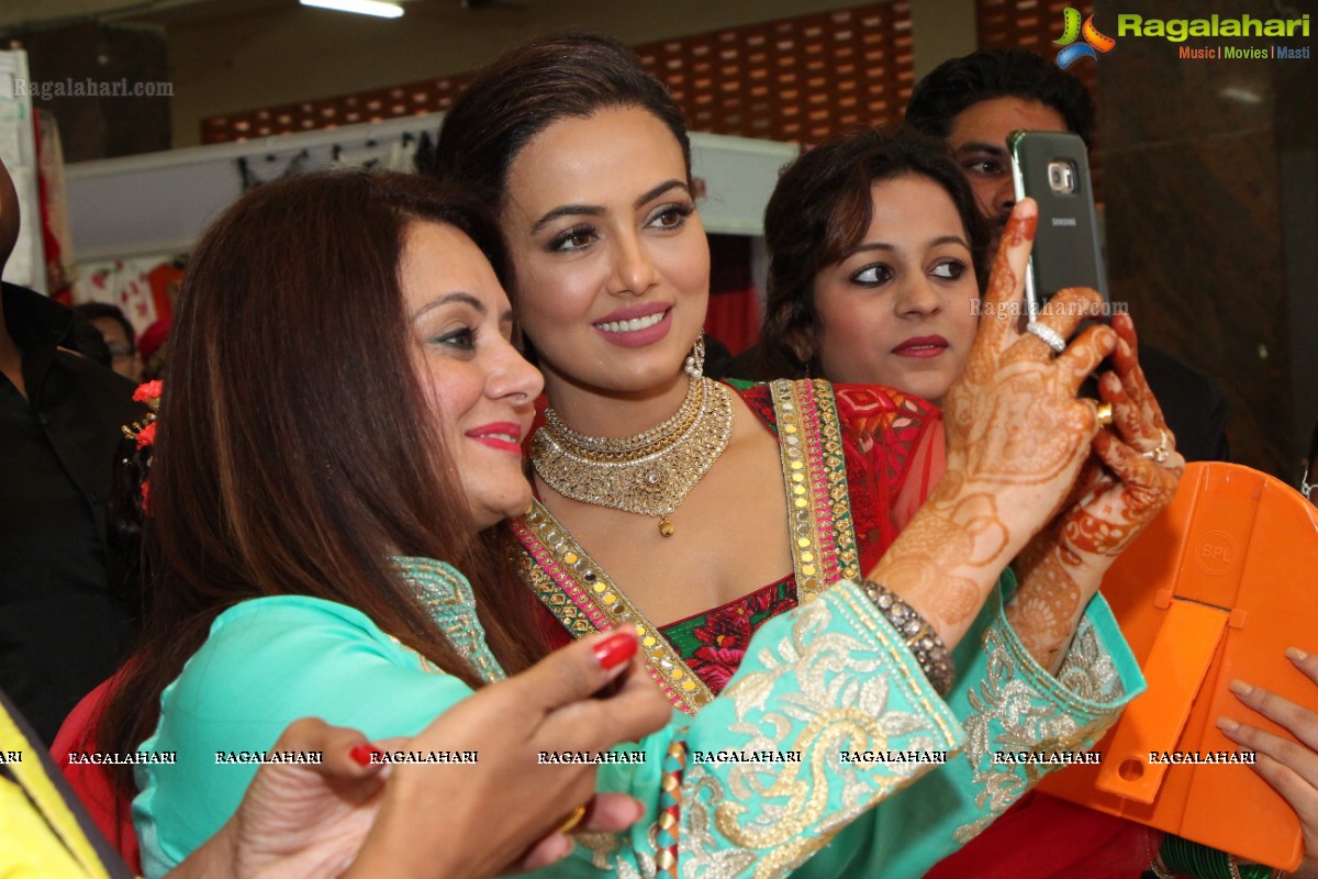 Sana Khan launches Page 3 Fashion Exhibition by Kavita Jain at Arya Vysya Abhyudaya Sangam, Hyderabad