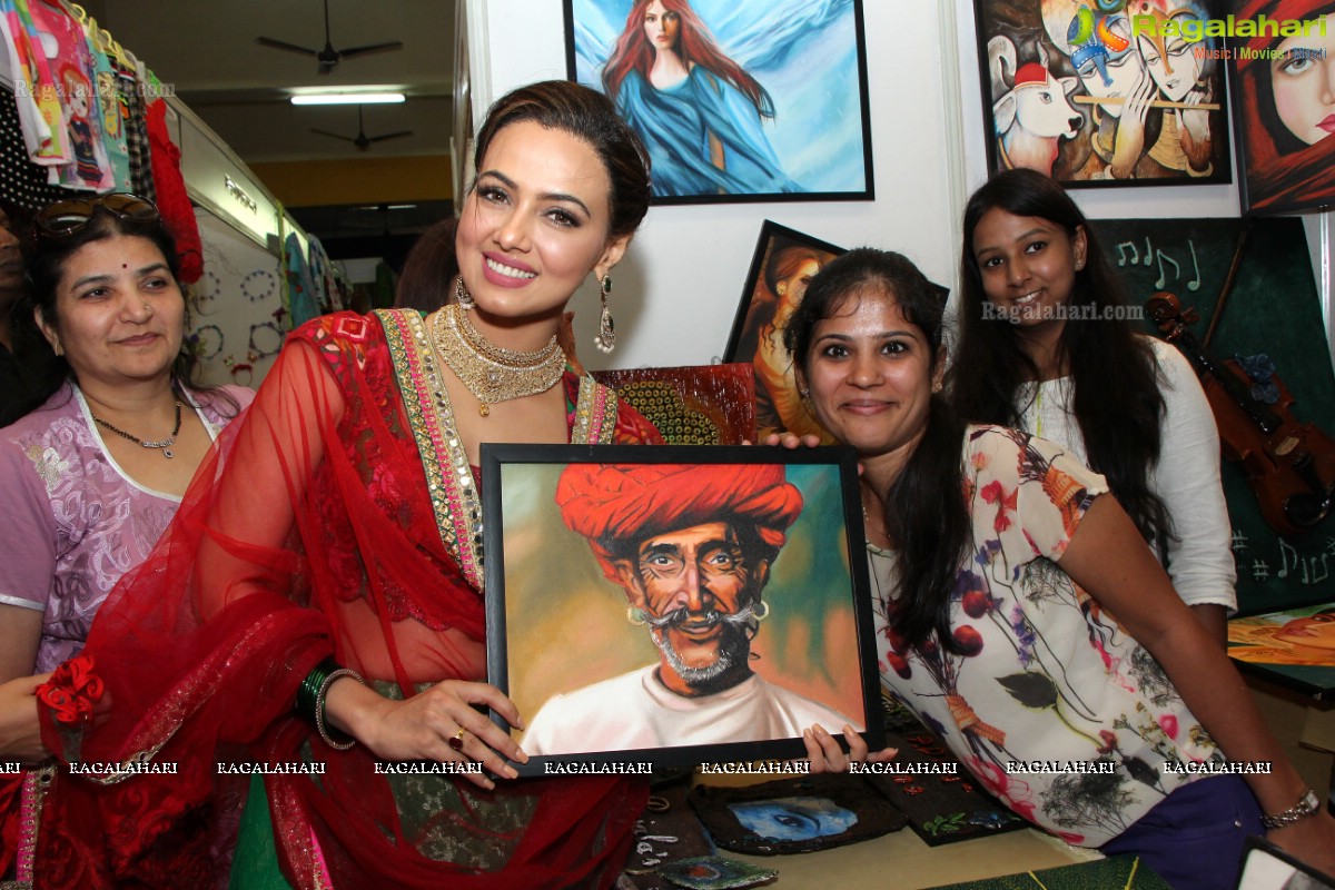 Sana Khan launches Page 3 Fashion Exhibition by Kavita Jain at Arya Vysya Abhyudaya Sangam, Hyderabad