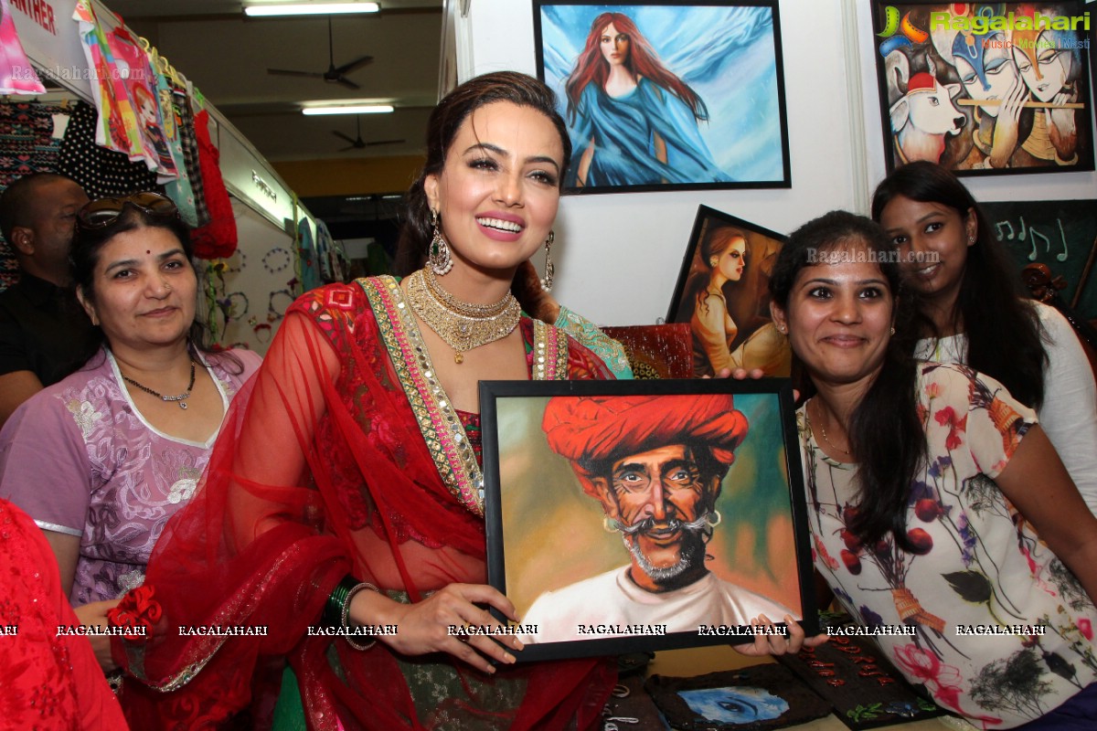 Sana Khan launches Page 3 Fashion Exhibition by Kavita Jain at Arya Vysya Abhyudaya Sangam, Hyderabad