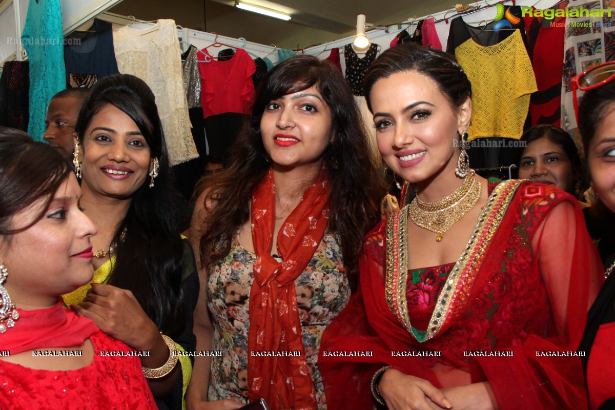 Sana Khan launches Page 3 Fashion Exhibition by Kavita Jain at Arya Vysya Abhyudaya Sangam, Hyderabad