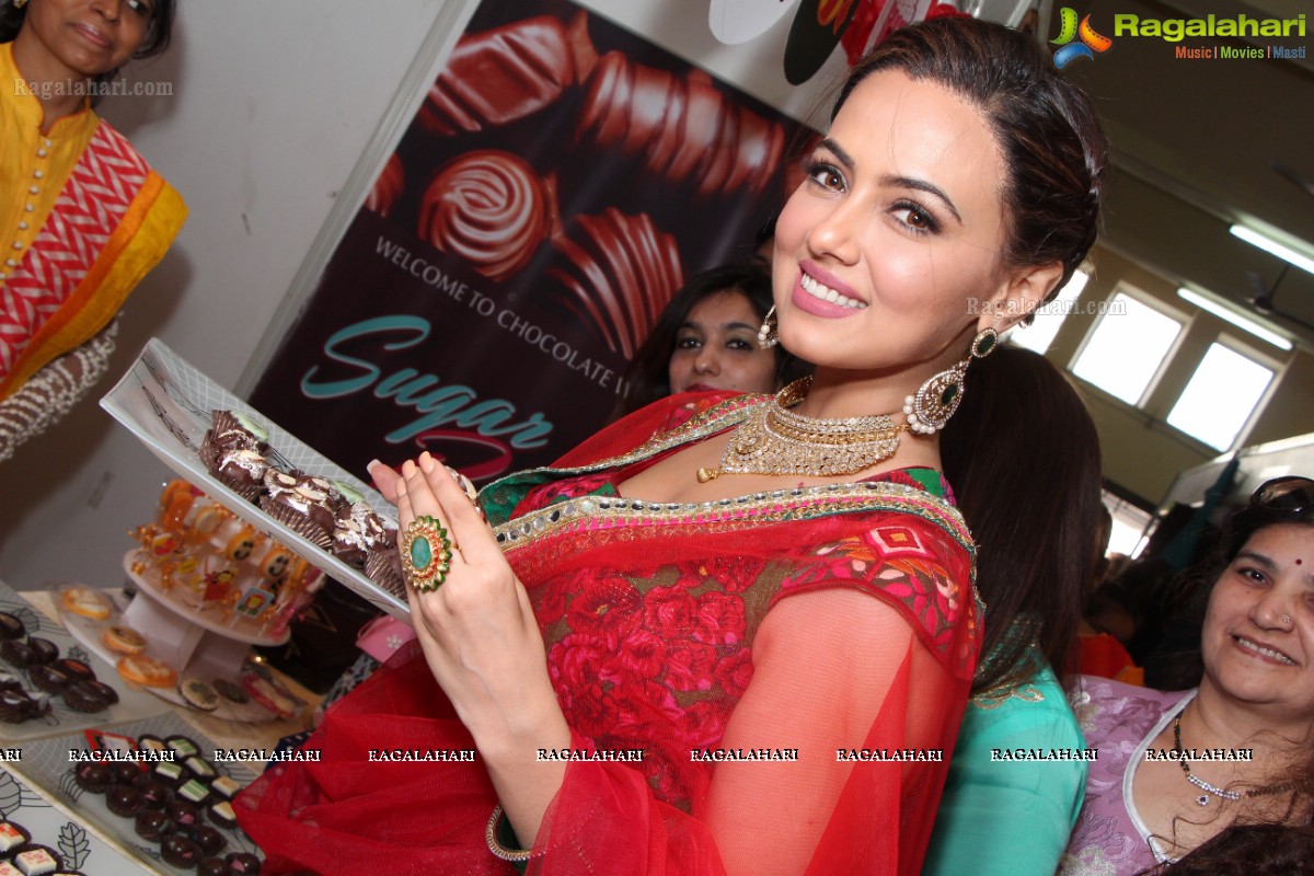 Sana Khan launches Page 3 Fashion Exhibition by Kavita Jain at Arya Vysya Abhyudaya Sangam, Hyderabad