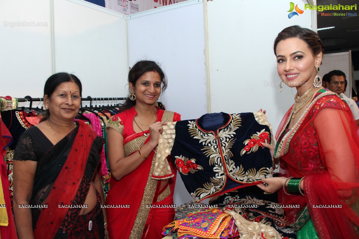 Sana Khan launches Page 3 Fashion Exhibition by Kavita Jain at Arya Vysya Abhyudaya Sangam, Hyderabad