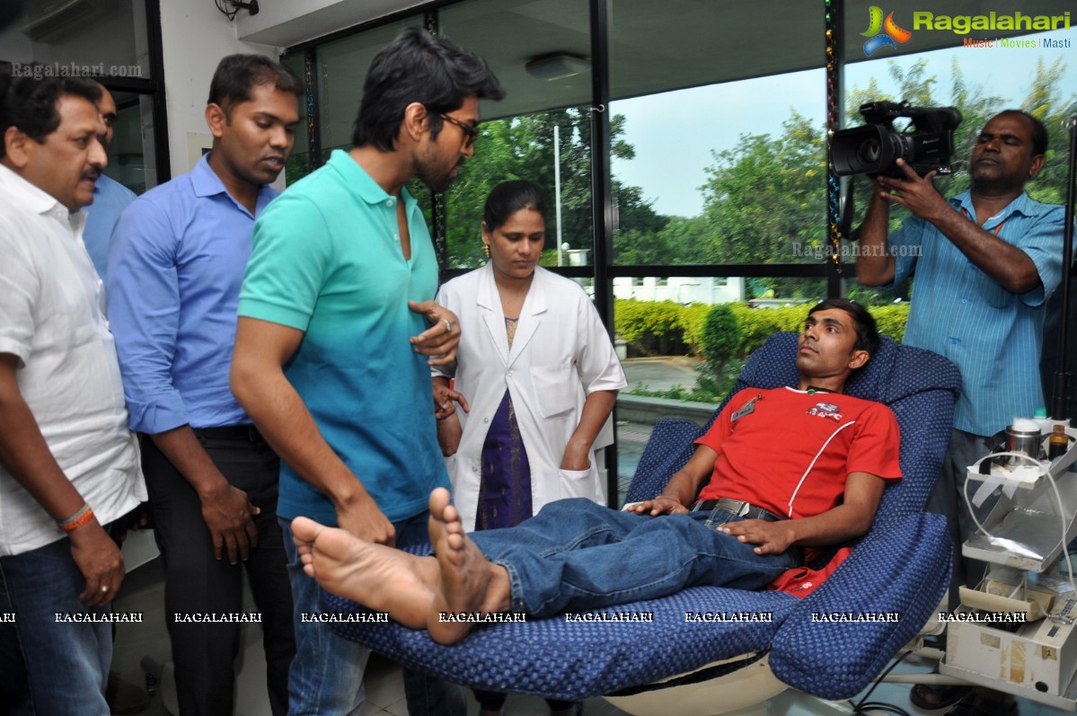 Ram Charan at Chirenjeevi Charitable Trust for KFC Initiative Blood Bank, Hyderabad