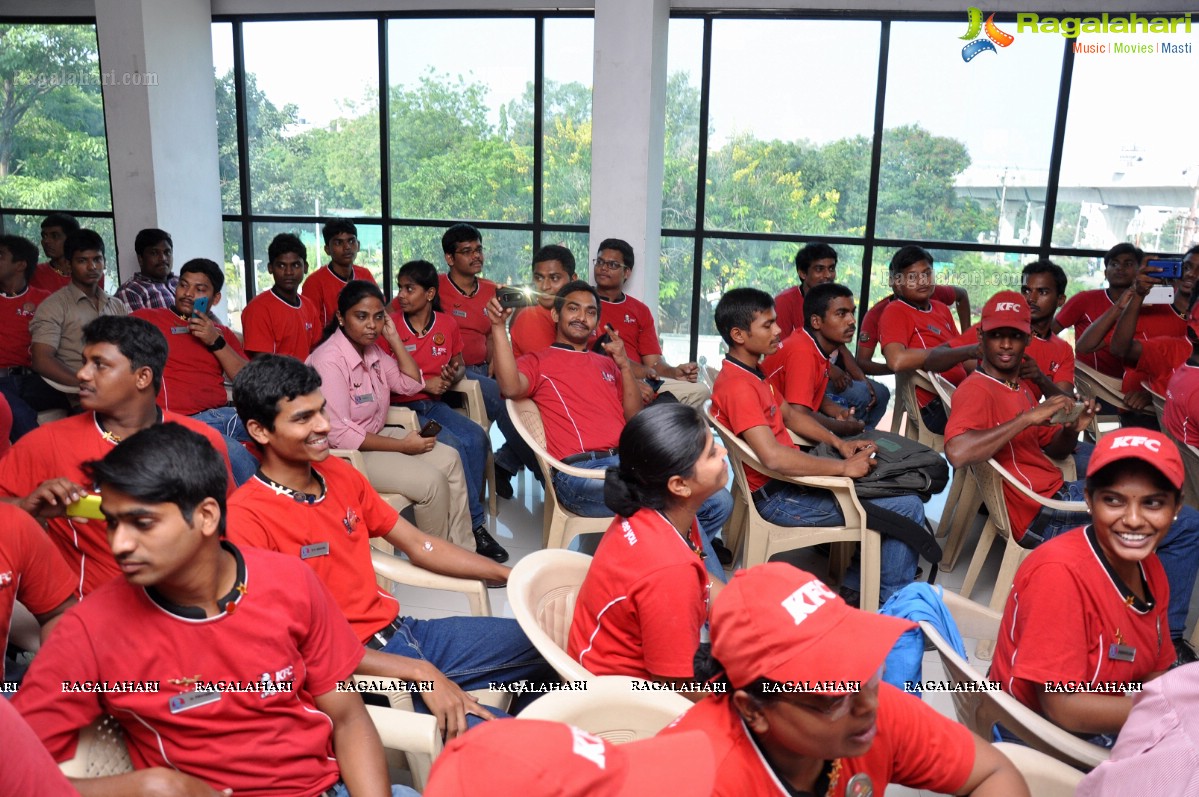 Ram Charan at Chirenjeevi Charitable Trust for KFC Initiative Blood Bank, Hyderabad