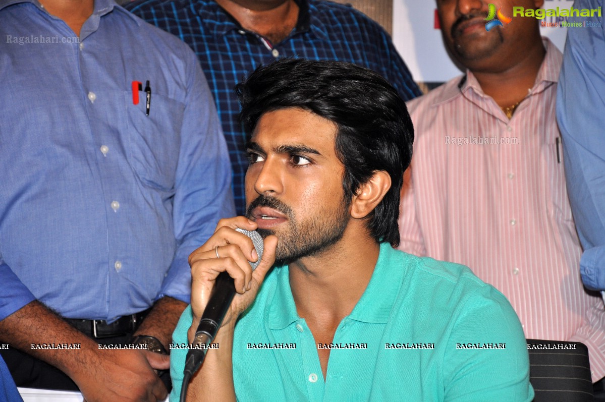 Ram Charan at Chirenjeevi Charitable Trust for KFC Initiative Blood Bank, Hyderabad