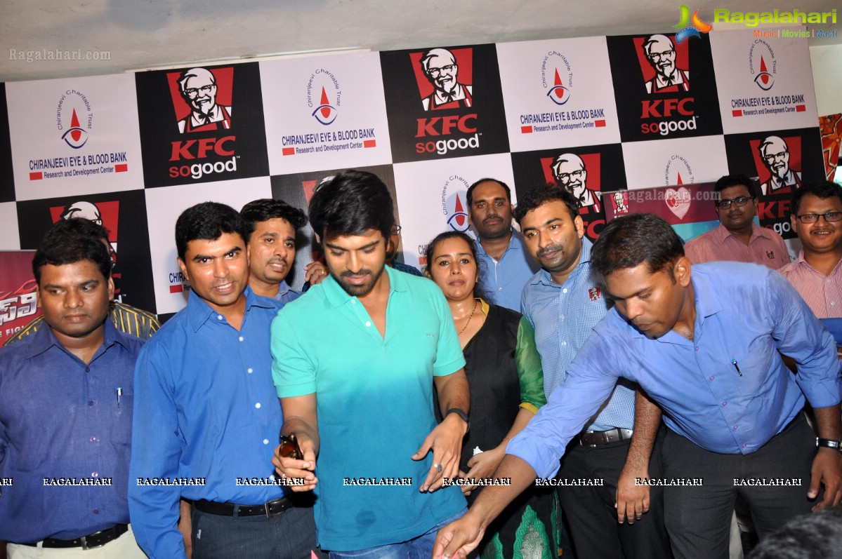 Ram Charan at Chirenjeevi Charitable Trust for KFC Initiative Blood Bank, Hyderabad