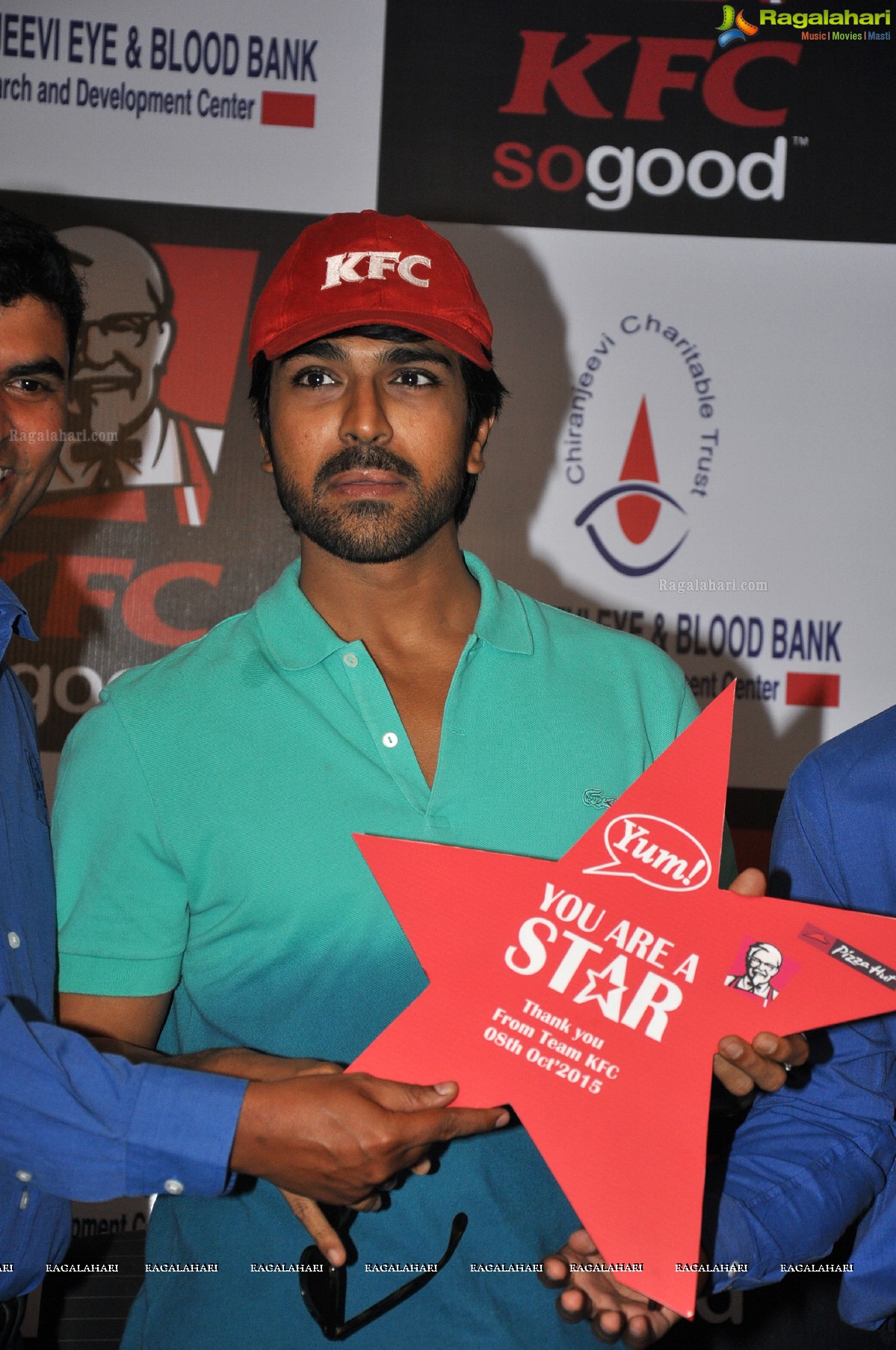 Ram Charan at Chirenjeevi Charitable Trust for KFC Initiative Blood Bank, Hyderabad