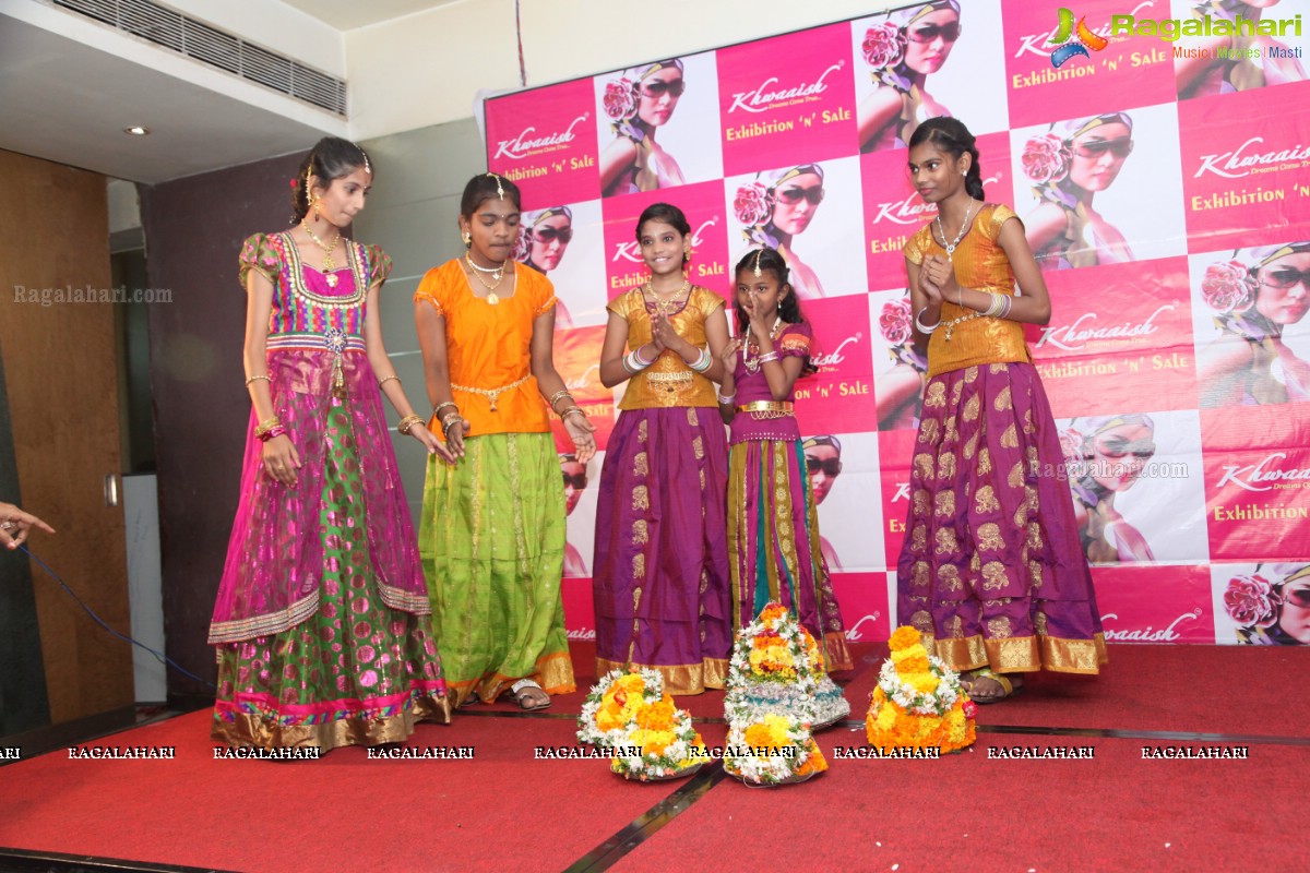 Grand Bathukamma Celebrations at Curtain Raiser of Khwaaish Designer Exhibition, Hyderabad