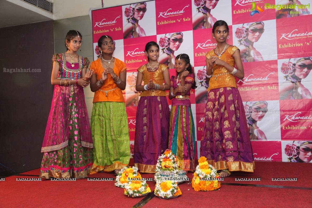 Grand Bathukamma Celebrations at Curtain Raiser of Khwaaish Designer Exhibition, Hyderabad