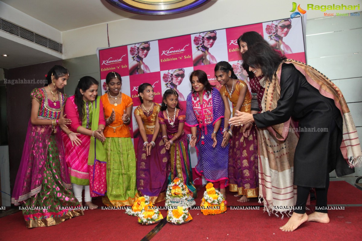 Grand Bathukamma Celebrations at Curtain Raiser of Khwaaish Designer Exhibition, Hyderabad