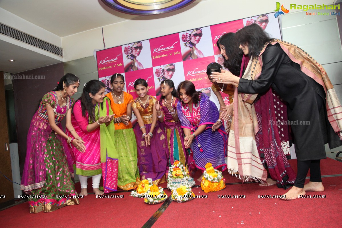 Grand Bathukamma Celebrations at Curtain Raiser of Khwaaish Designer Exhibition, Hyderabad