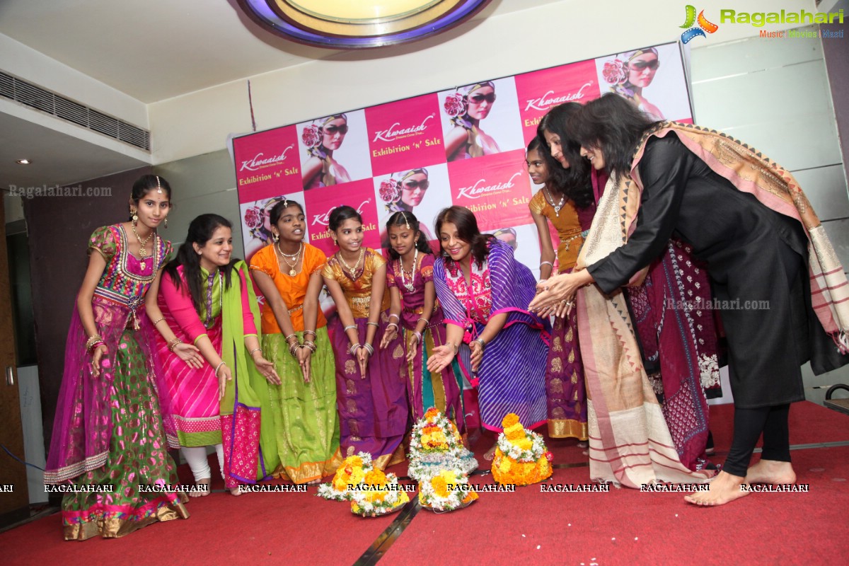 Grand Bathukamma Celebrations at Curtain Raiser of Khwaaish Designer Exhibition, Hyderabad