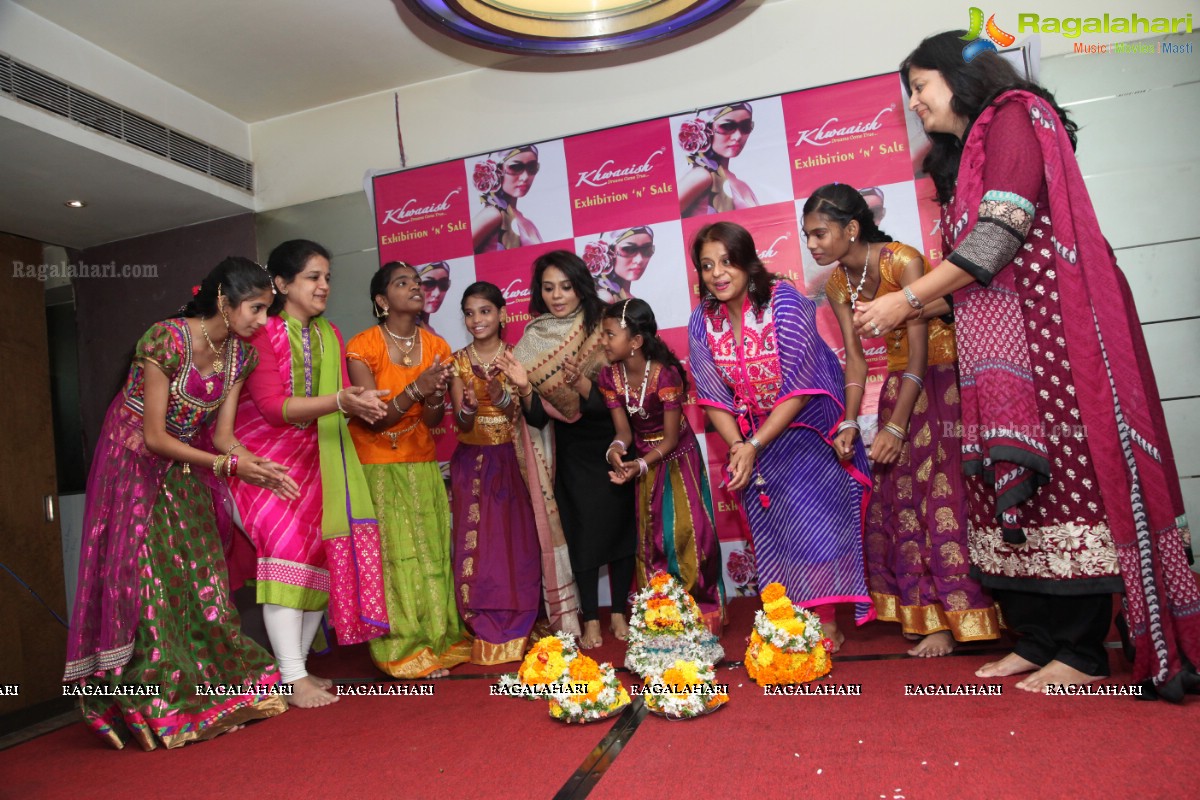 Grand Bathukamma Celebrations at Curtain Raiser of Khwaaish Designer Exhibition, Hyderabad