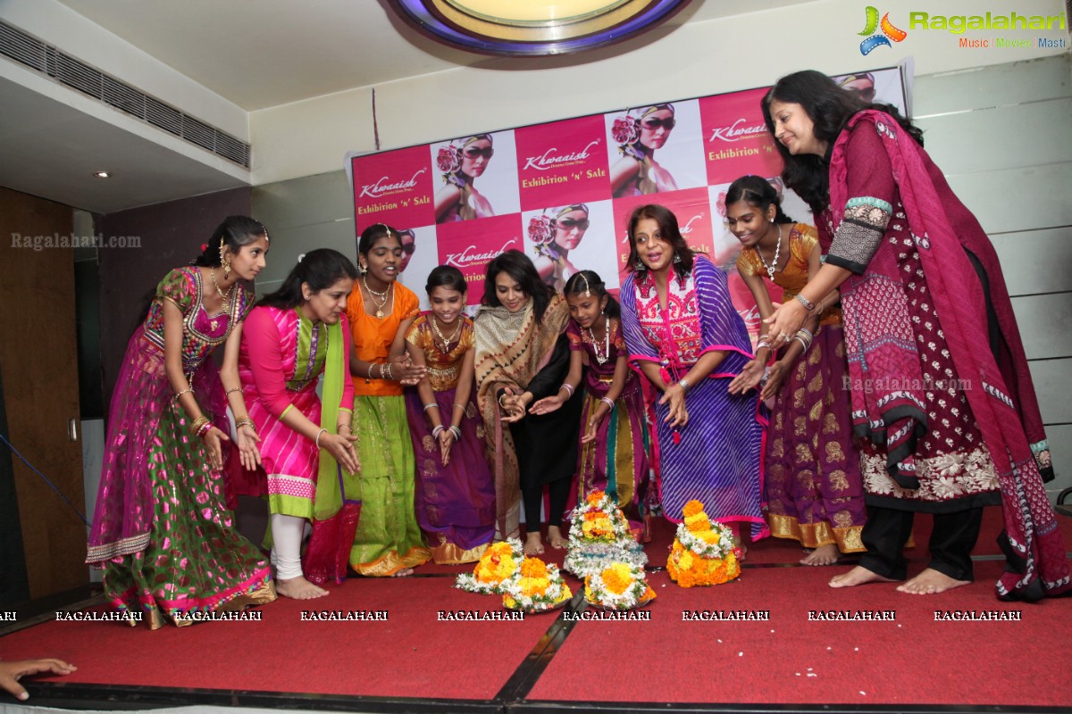 Grand Bathukamma Celebrations at Curtain Raiser of Khwaaish Designer Exhibition, Hyderabad