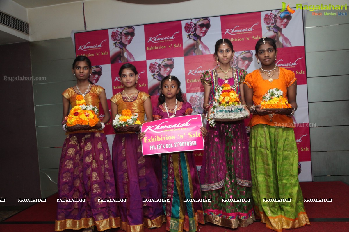 Grand Bathukamma Celebrations at Curtain Raiser of Khwaaish Designer Exhibition, Hyderabad