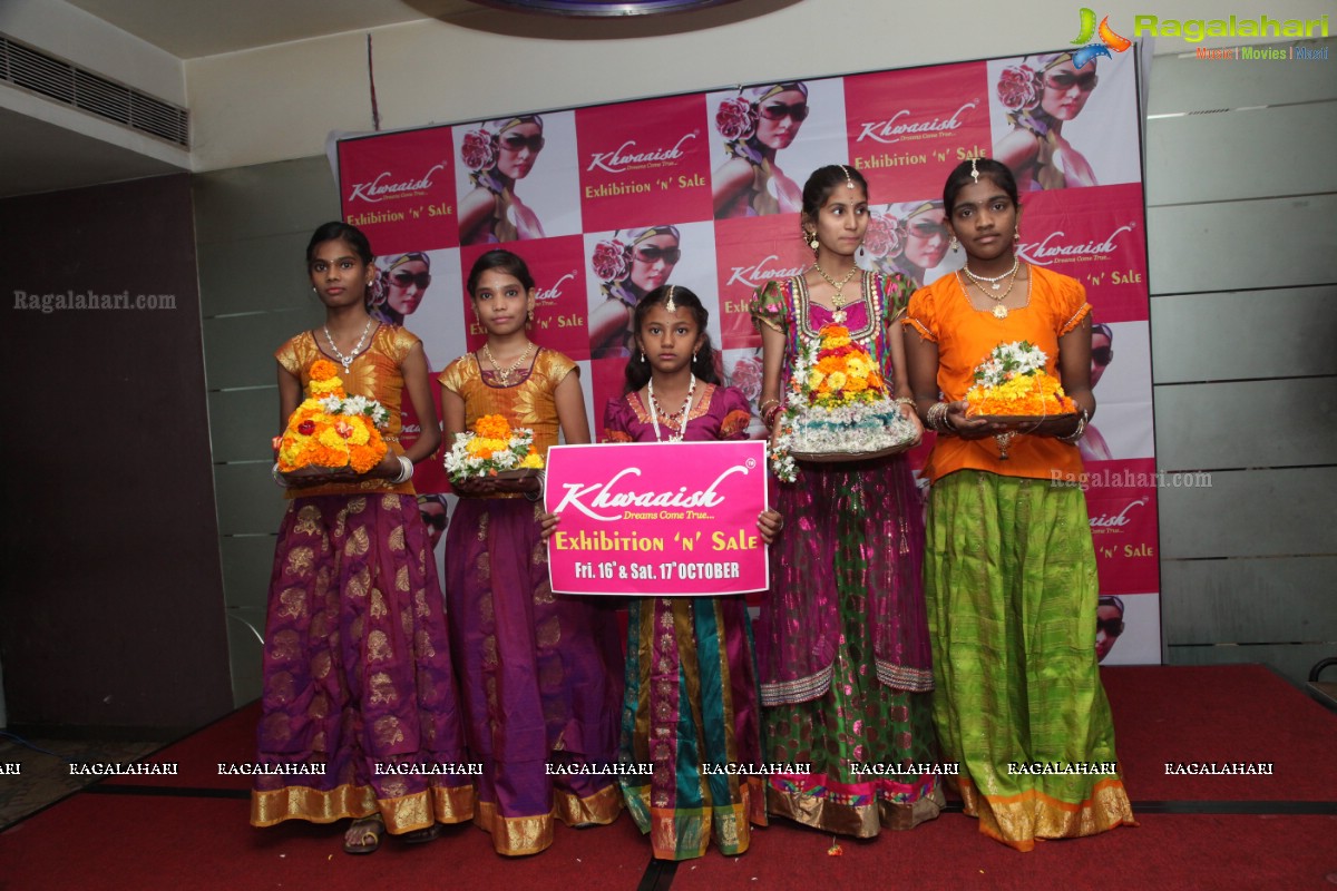 Grand Bathukamma Celebrations at Curtain Raiser of Khwaaish Designer Exhibition, Hyderabad