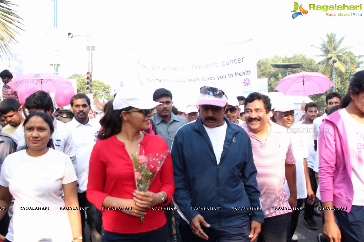 Balakrishna and Anjali at Pink Ribbon Breast Cancer Awareness Walk at KBR Park, Hyderabad