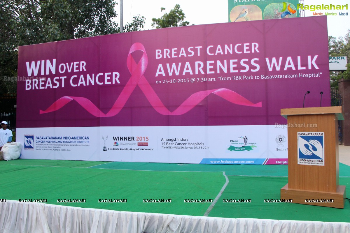 Balakrishna and Anjali at Pink Ribbon Breast Cancer Awareness Walk at KBR Park, Hyderabad