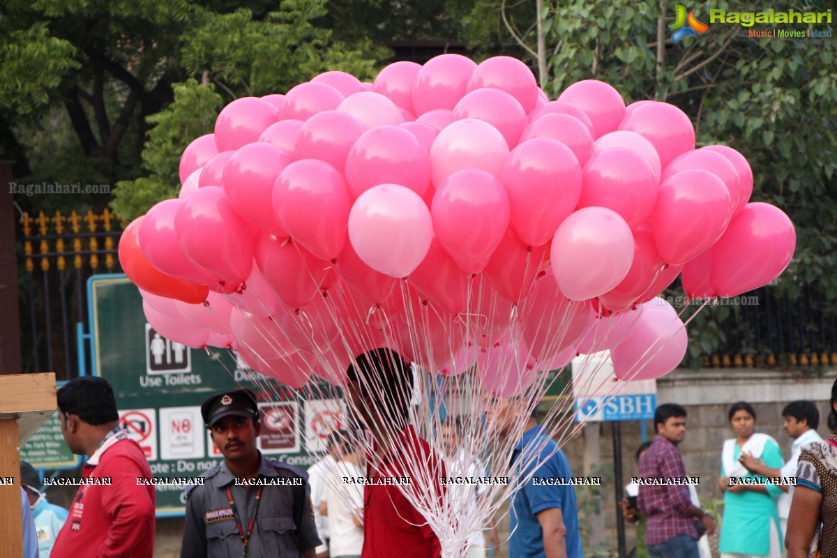 Balakrishna and Anjali at Pink Ribbon Breast Cancer Awareness Walk at KBR Park, Hyderabad