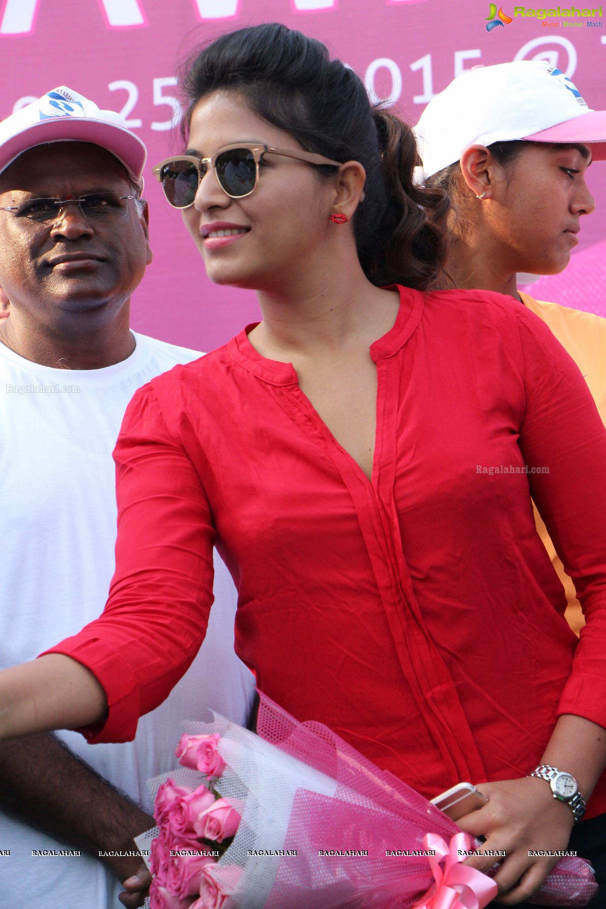 Balakrishna and Anjali at Pink Ribbon Breast Cancer Awareness Walk at KBR Park, Hyderabad