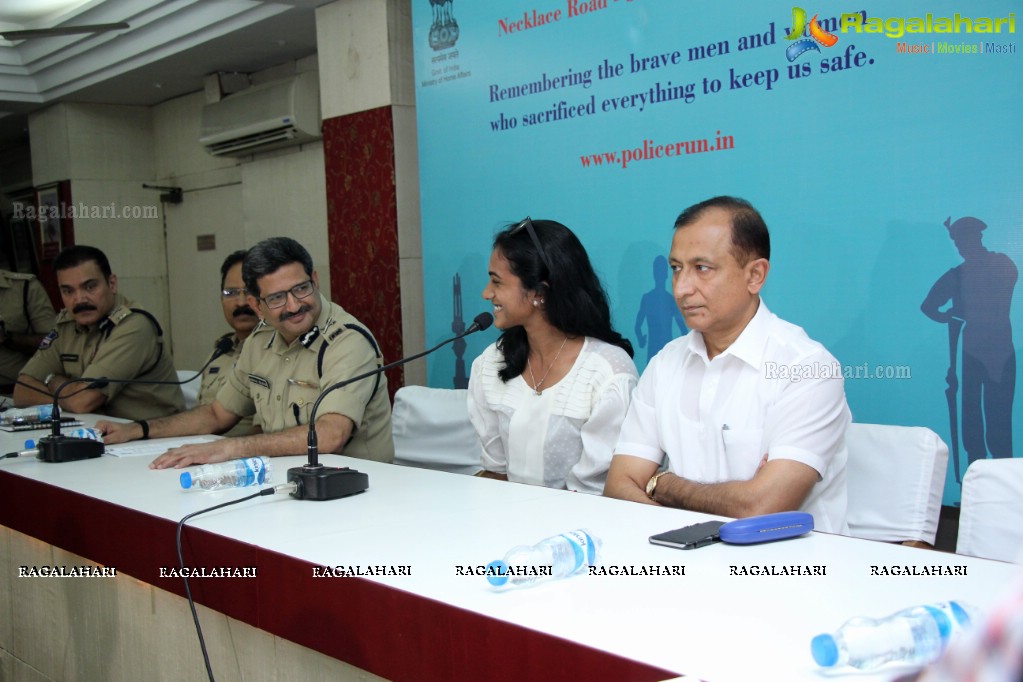 PV Sindhu unveiled T-Shirts and Medals of First Indian Police Martys Memorial Run, Hyderabad