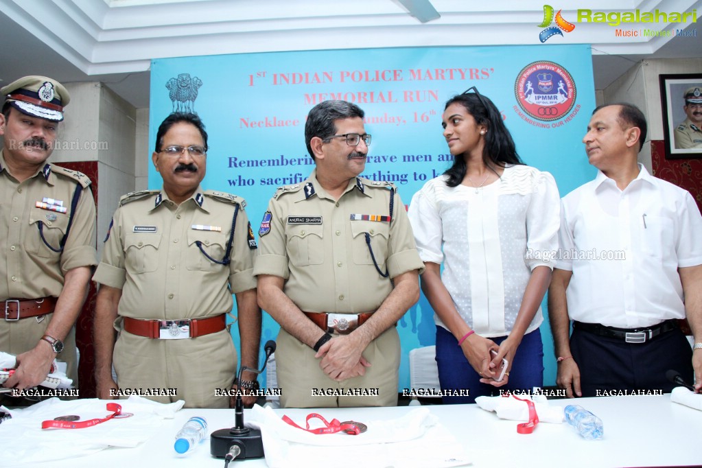 PV Sindhu unveiled T-Shirts and Medals of First Indian Police Martys Memorial Run, Hyderabad