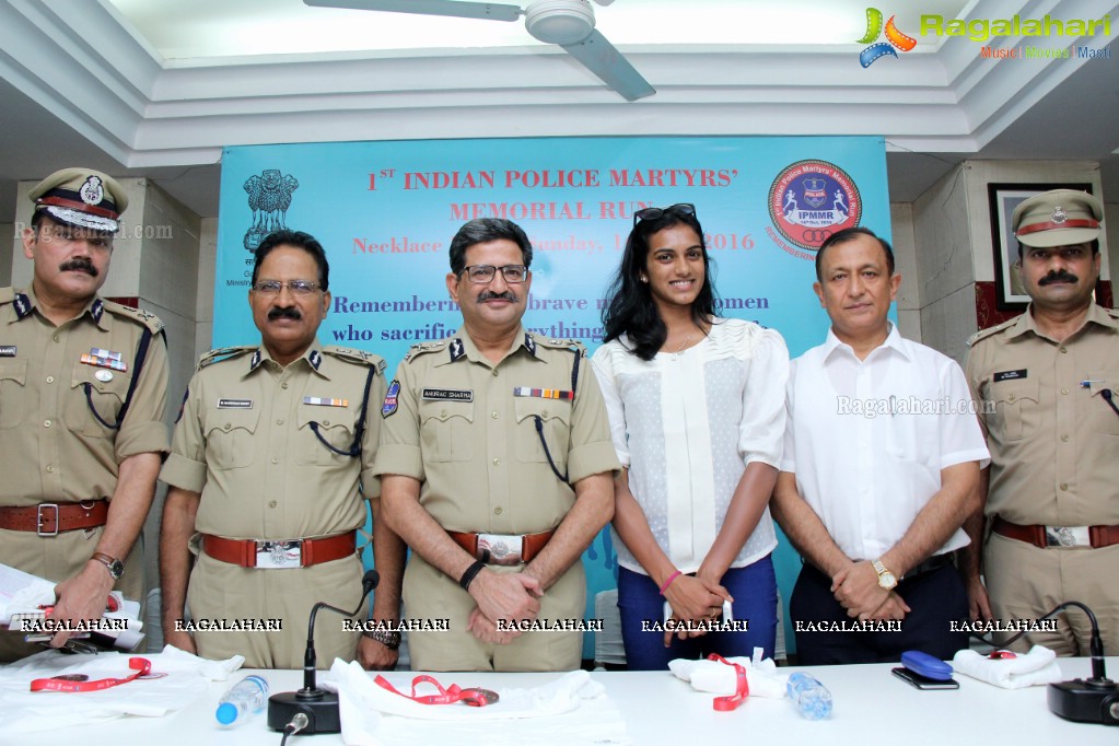 PV Sindhu unveiled T-Shirts and Medals of First Indian Police Martys Memorial Run, Hyderabad