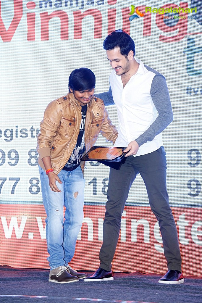 Akhil Akkineni at Trophy Launch of Quizearch, Vijayawada