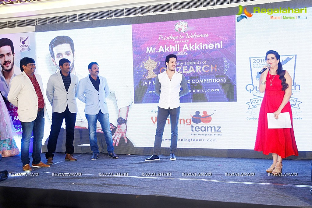Akhil Akkineni at Trophy Launch of Quizearch, Vijayawada