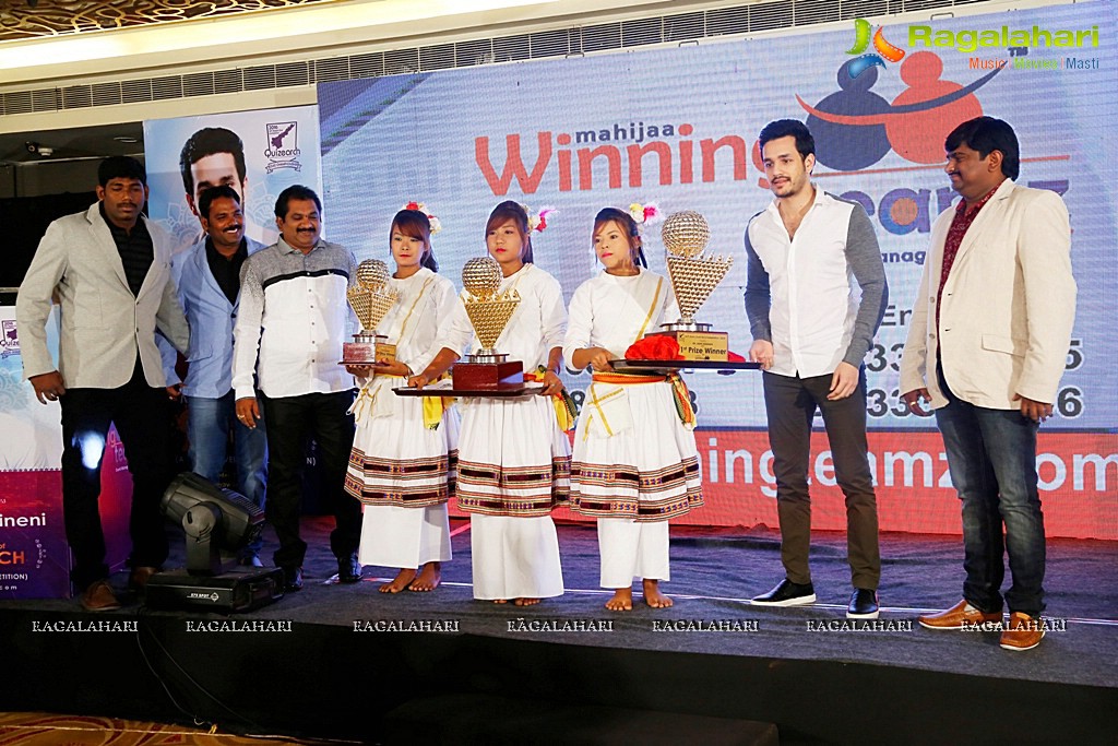 Akhil Akkineni at Trophy Launch of Quizearch, Vijayawada