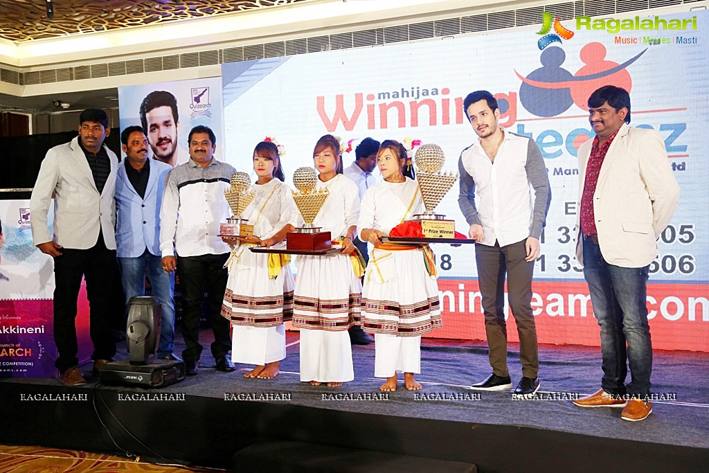 Akhil Akkineni at Trophy Launch of Quizearch, Vijayawada