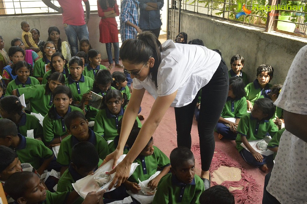 Rakul Preet Singh Birthday Celebrations at Cherish Orphanage Home