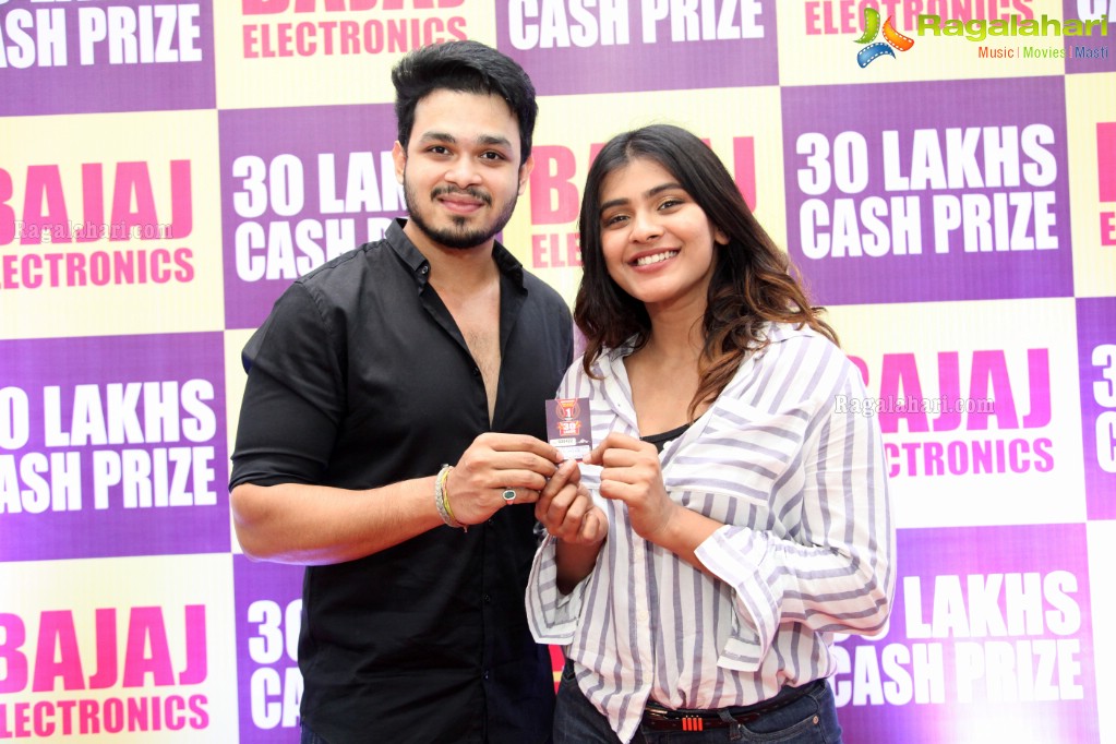 Naga Anvesh and Hebah Patel announces Winner of Bajaj Electronics Bumper Draw at Forum Sujana Mall