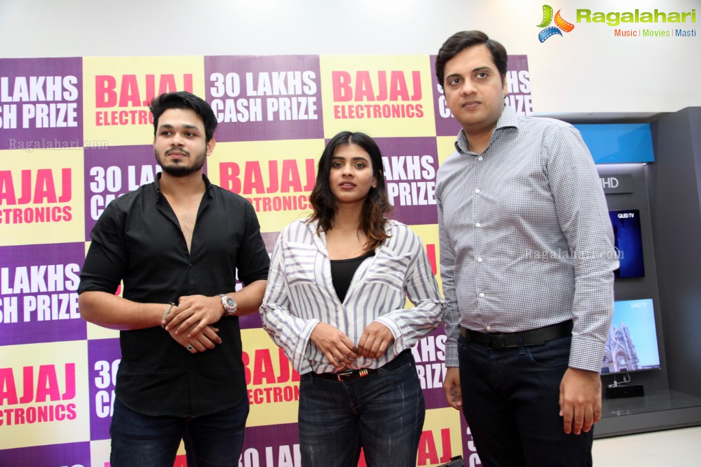 Naga Anvesh and Hebah Patel announces Winner of Bajaj Electronics Bumper Draw at Forum Sujana Mall