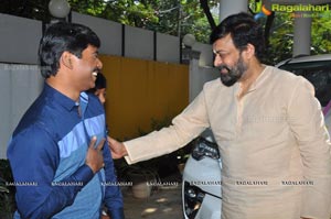 Chiranjeevi with Suresh Kondeti with new car