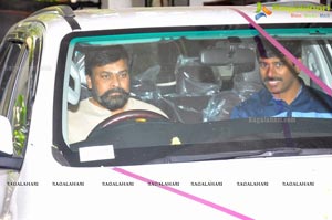 Chiranjeevi with Suresh Kondeti with new car