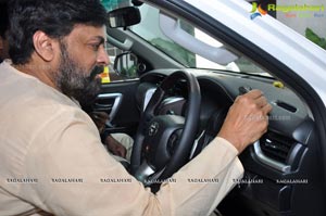 Chiranjeevi with Suresh Kondeti with new car