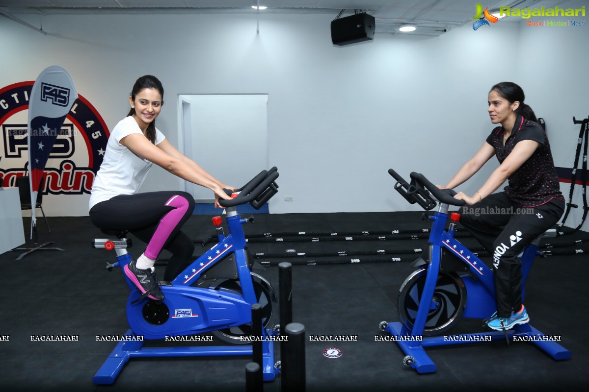 Grand Launch of F45 Gym by Rakul Preet Singh and Saina Nehwal at Kokapet, Hyderabad