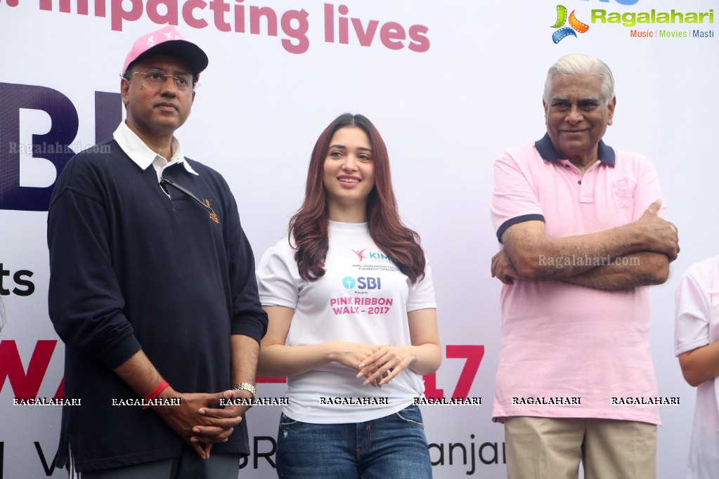 Tamannaah flags off 9th Edition of 2K Pink Ribbon Walk by UBF and KIMS at KBR Park, Hyderabad