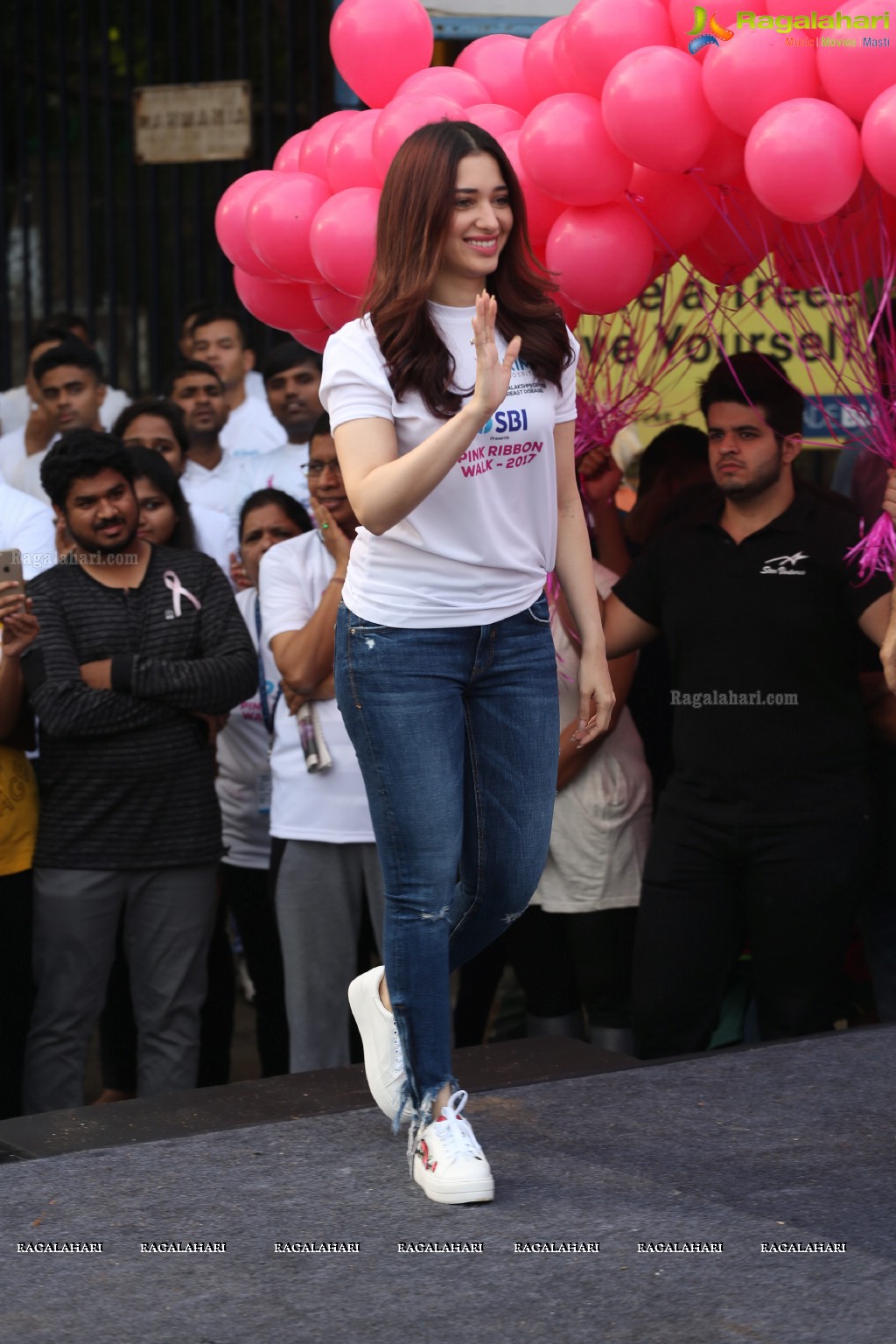 Tamannaah flags off 9th Edition of 2K Pink Ribbon Walk by UBF and KIMS at KBR Park, Hyderabad