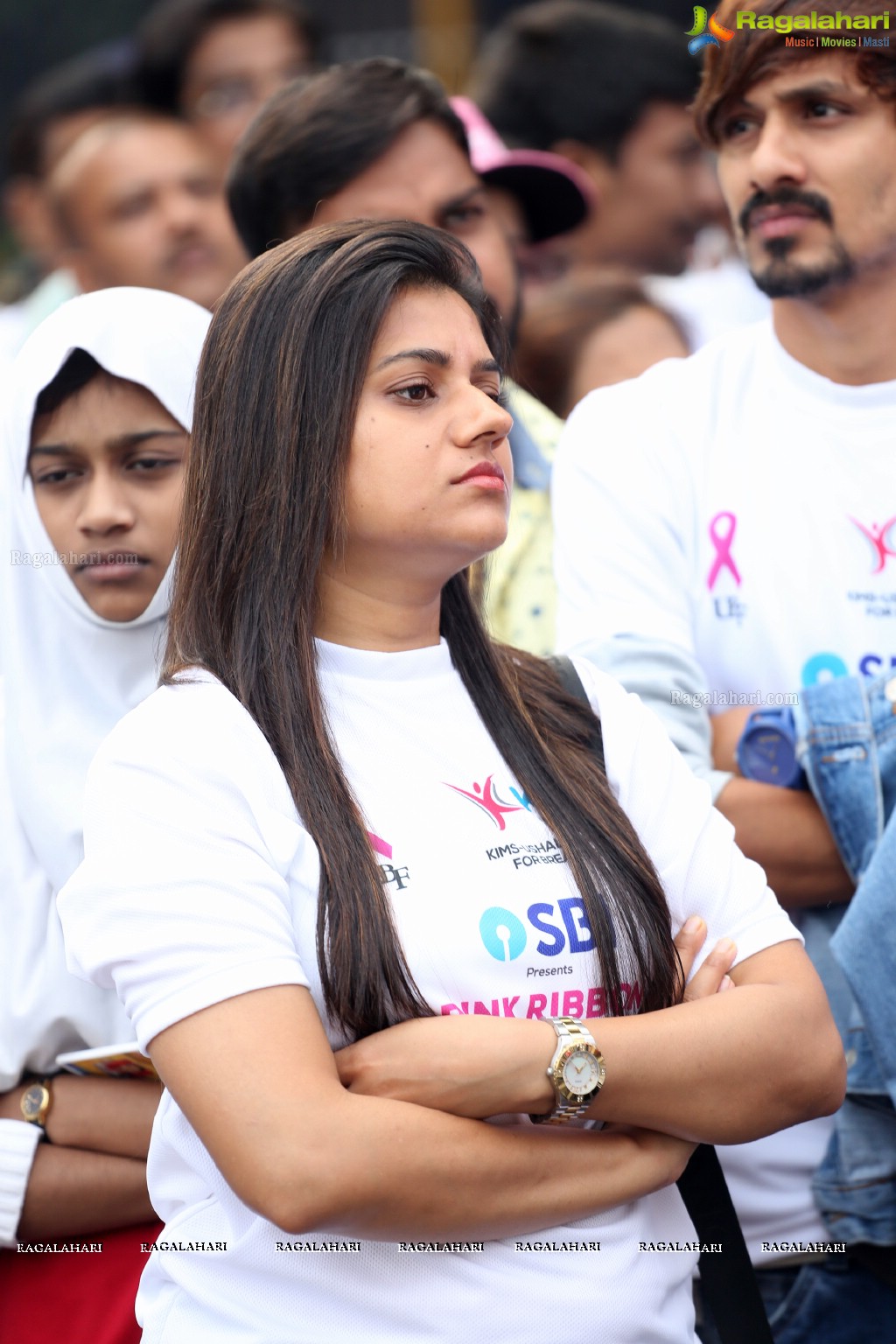 Tamannaah flags off 9th Edition of 2K Pink Ribbon Walk by UBF and KIMS at KBR Park, Hyderabad