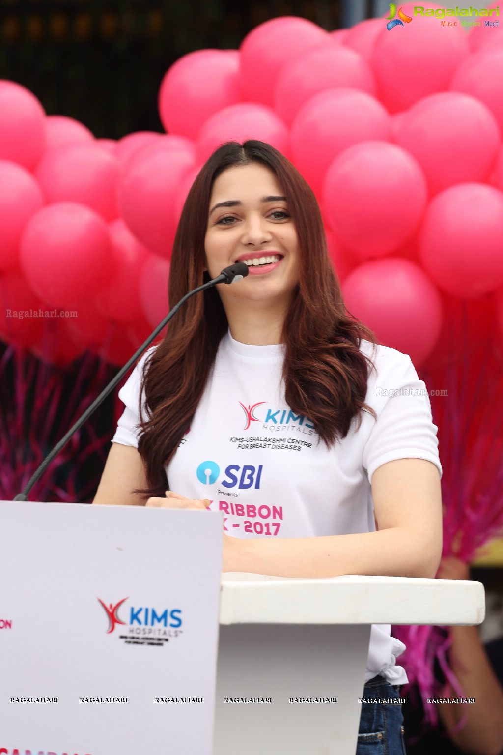 Tamannaah flags off 9th Edition of 2K Pink Ribbon Walk by UBF and KIMS at KBR Park, Hyderabad