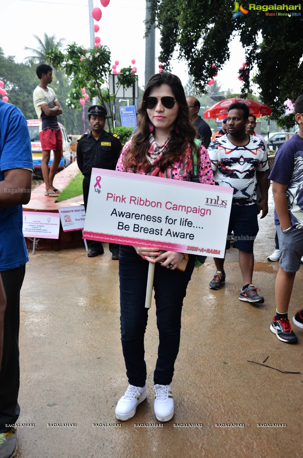 Tamannaah flags off 9th Edition of 2K Pink Ribbon Walk by UBF and KIMS at KBR Park, Hyderabad