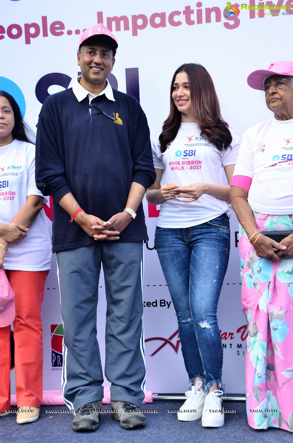 Tamannaah flags off 9th Edition of 2K Pink Ribbon Walk by UBF and KIMS at KBR Park, Hyderabad