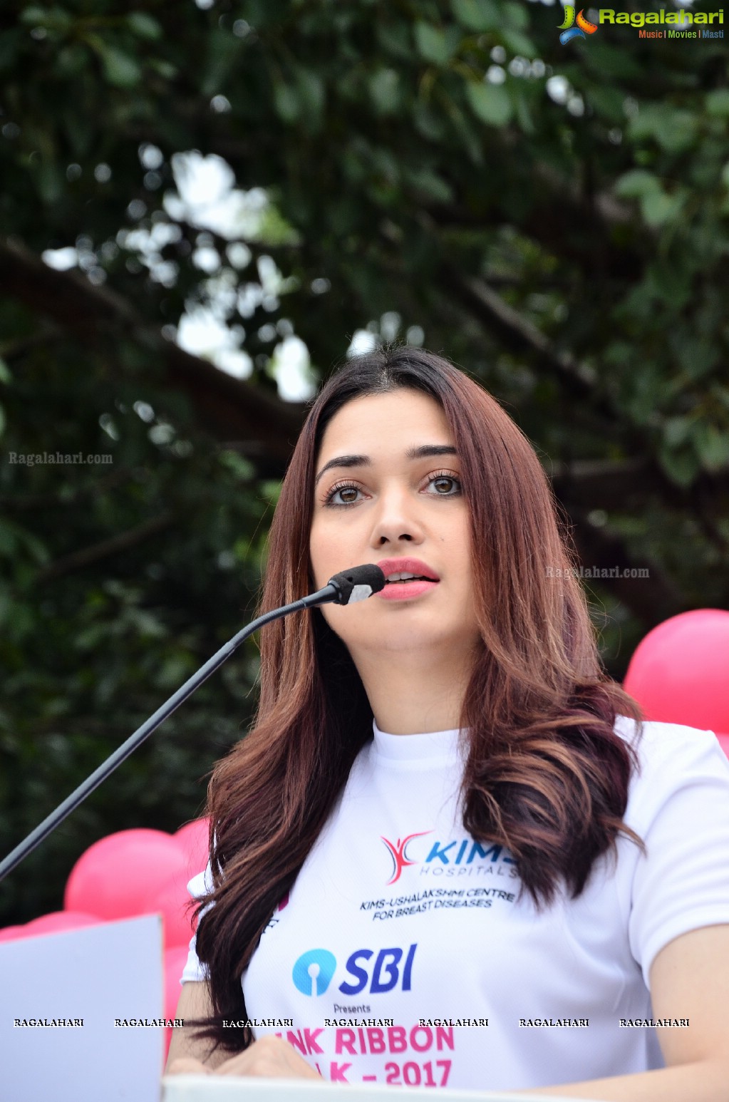 Tamannaah flags off 9th Edition of 2K Pink Ribbon Walk by UBF and KIMS at KBR Park, Hyderabad