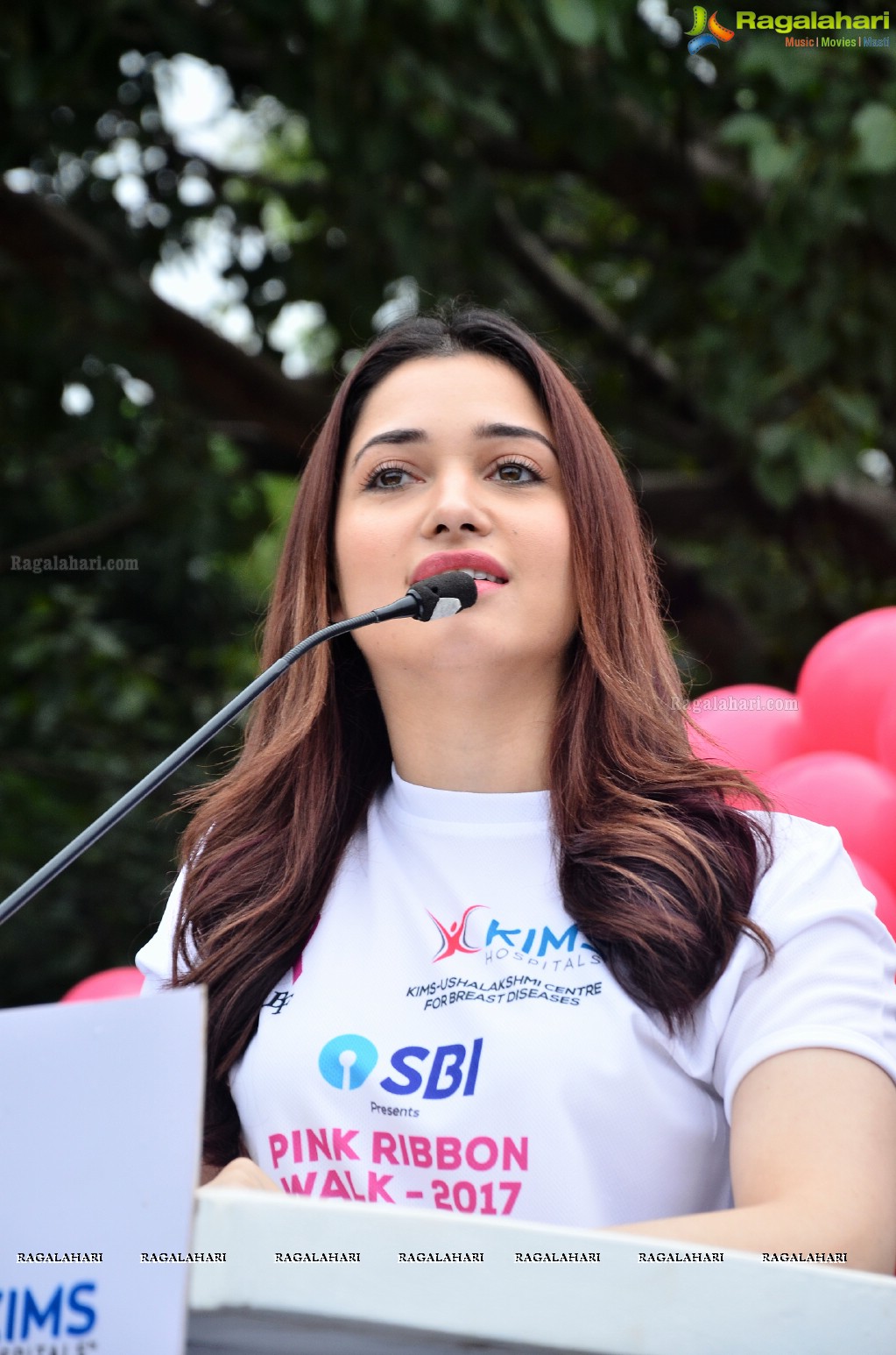 Tamannaah flags off 9th Edition of 2K Pink Ribbon Walk by UBF and KIMS at KBR Park, Hyderabad