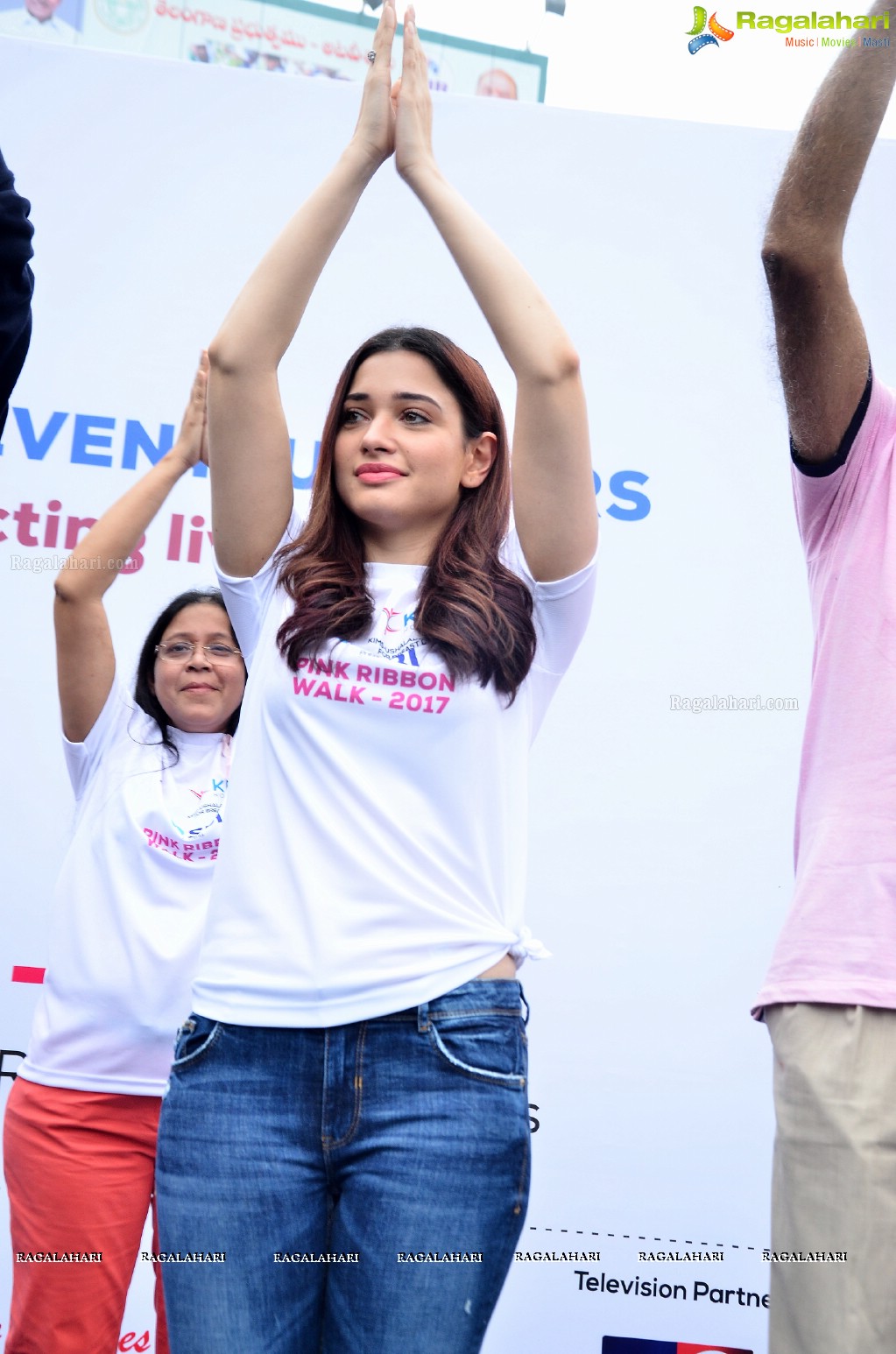 Tamannaah flags off 9th Edition of 2K Pink Ribbon Walk by UBF and KIMS at KBR Park, Hyderabad