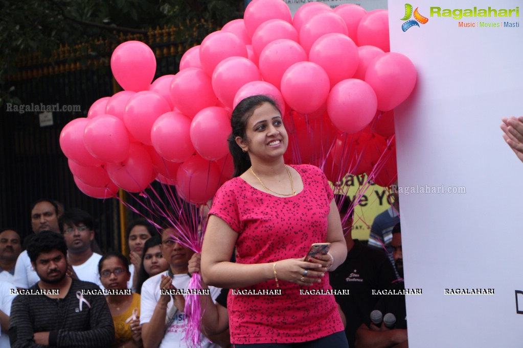 Tamannaah flags off 9th Edition of 2K Pink Ribbon Walk by UBF and KIMS at KBR Park, Hyderabad