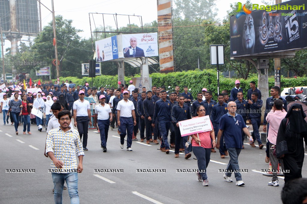 Tamannaah flags off 9th Edition of 2K Pink Ribbon Walk by UBF and KIMS at KBR Park, Hyderabad